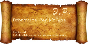 Dobrovics Perjámos névjegykártya